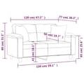 Miniatyrbillede 7 af 8: vidaXL 2-personers sofa med puder 120 cm mikrofiberstof cremefarvet