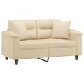 Miniatyrbillede 2 af 8: vidaXL 2-personers sofa med puder 120 cm mikrofiberstof cremefarvet