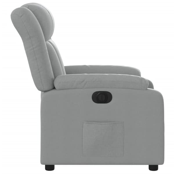 vidaXL Elektrisk reclinerfåtölj ljusgrå tyg
