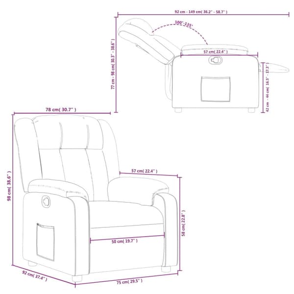 vidaXL Reclinerfåtölj vinröd konstläder