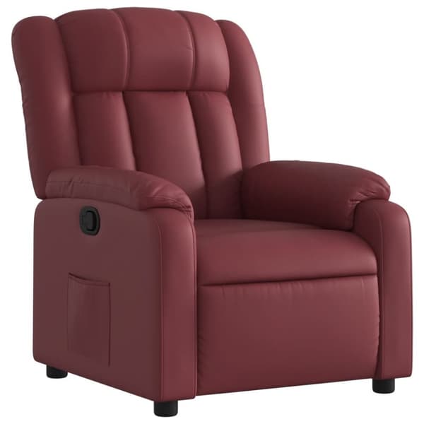 vidaXL Reclinerfåtölj vinröd konstläder