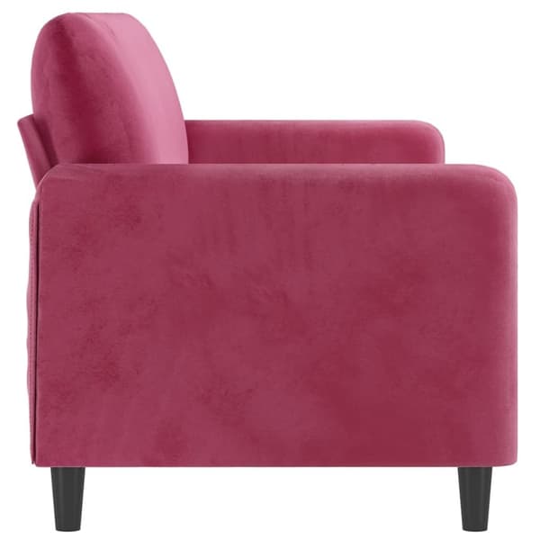 vidaXL 3-sitssoffa vinröd 180 cm sammet