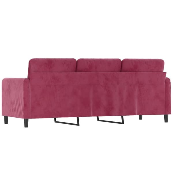 vidaXL 3-sitssoffa vinröd 180 cm sammet