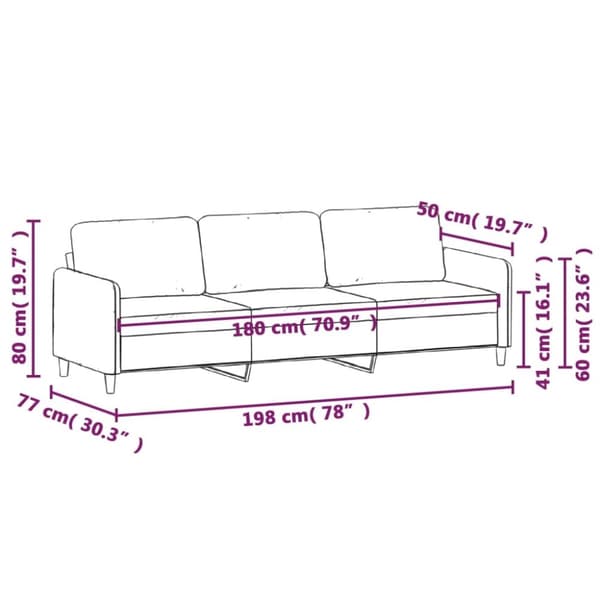vidaXL 3-sitssoffa vinröd 180 cm sammet