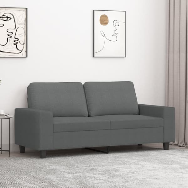 vidaXL Soffa 2-sits mörkgrå 140 cm tyg