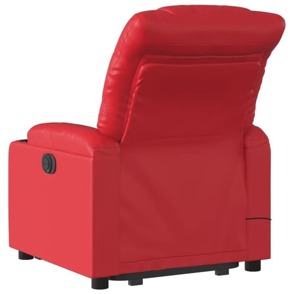 vidaXL Massagefåtölj med uppresningshjälp röd konstläder