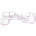 Miniatyrbillede 8 af 9: vidaXL sofasæt 3 dele stof vinrød