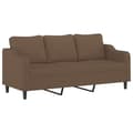 Miniatyrbillede 4 af 8: vidaXL sofasæt 3 dele med hynder stof brun