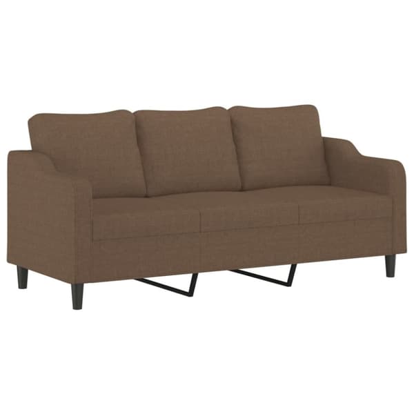 vidaXL sofasæt 3 dele med hynder stof brun