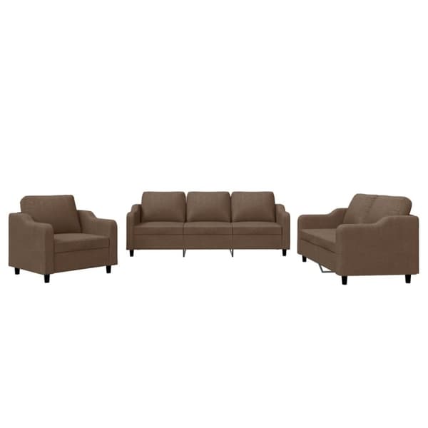vidaXL sofasæt 3 dele med hynder stof brun