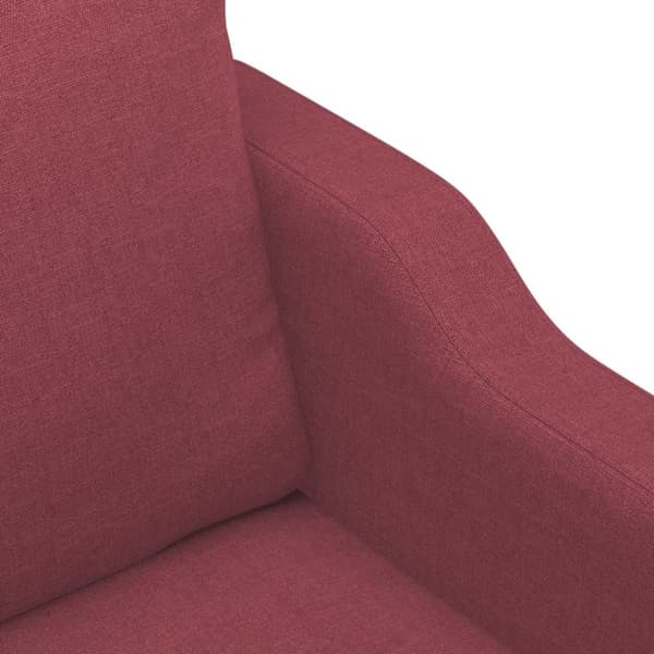 vidaXL 3-sitssoffa vinröd 180 cm tyg
