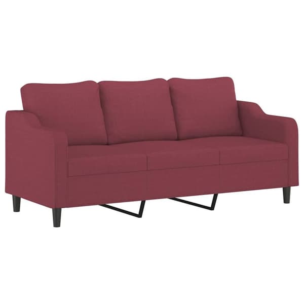 vidaXL sofasæt 2 dele med puder stof vinrød