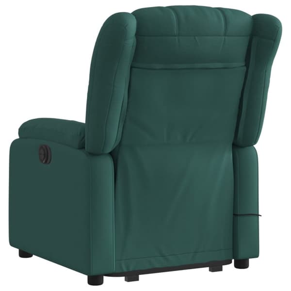 vidaXL Massagefåtölj med uppresningshjälp mörkgrön tyg