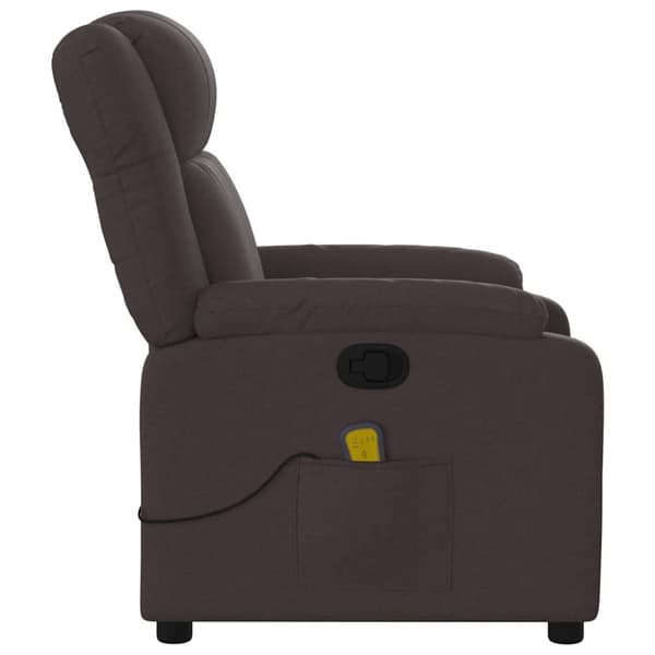 vidaXL Massagefåtölj mörkbrun tyg