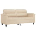 Miniatyrbillede 4 af 8: vidaXL sofasæt 2 dele med puder mikrofiberstof cremefarvet