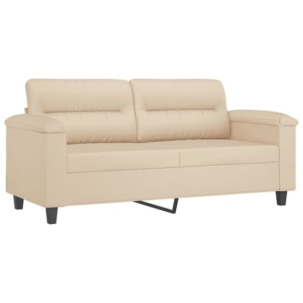 vidaXL sofasæt 2 dele med puder mikrofiberstof cremefarvet
