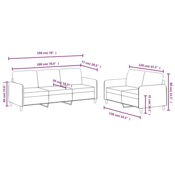 vidaXL sofasæt 2 dele velour cremefarvet