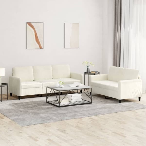 vidaXL sofasæt 2 dele velour cremefarvet