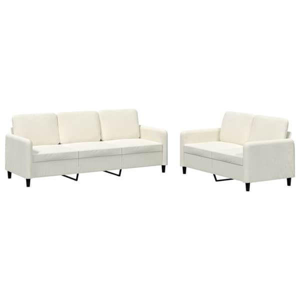 vidaXL sofasæt 2 dele velour cremefarvet