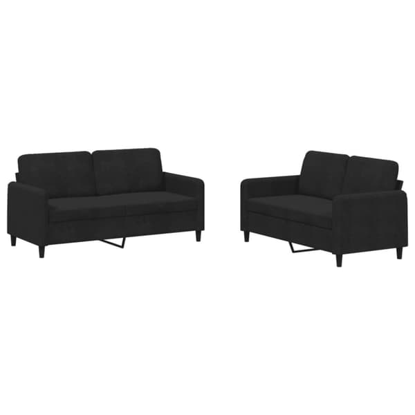 vidaXL sofasæt 2 dele velour sort