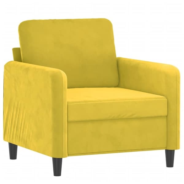 vidaXL Fåtölj med fotpall gul 60 cm sammet