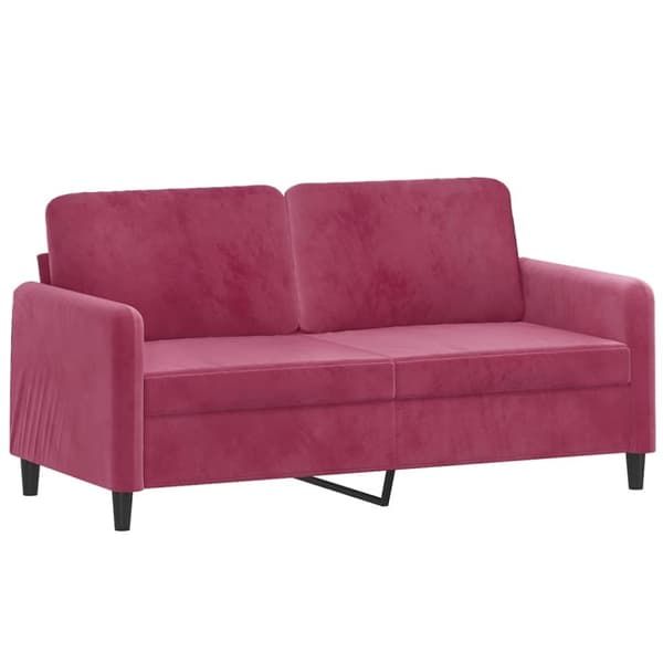 vidaXL sofasæt 2 dele med puder velour vinrød
