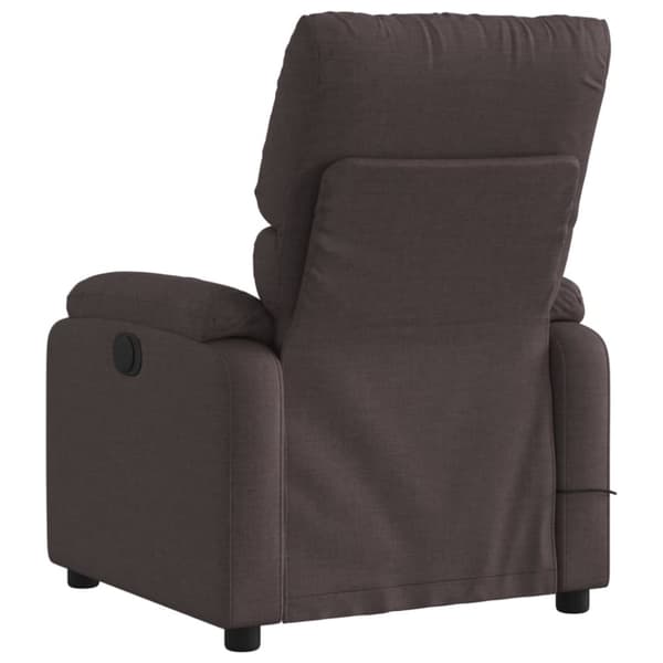 vidaXL Elektrisk massagefåtölj mörkbrun tyg