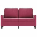 Miniatyrbillede 2 af 8: vidaXL 2-personers sofa 120 cm fløjl vinrød