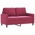 Miniatyrbillede 1 af 8: vidaXL 2-personers sofa 120 cm fløjl vinrød
