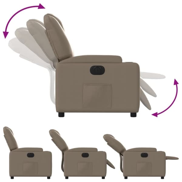 vidaXL Elektrisk reclinerfåtölj cappuccino konstläder