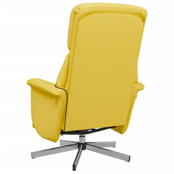 vidaXL Massagefåtölj med fotstöd ljusgul tyg