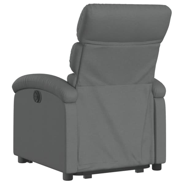 vidaXL Elektrisk reclinerfåtölj med uppresningshjälp mörkgrå tyg