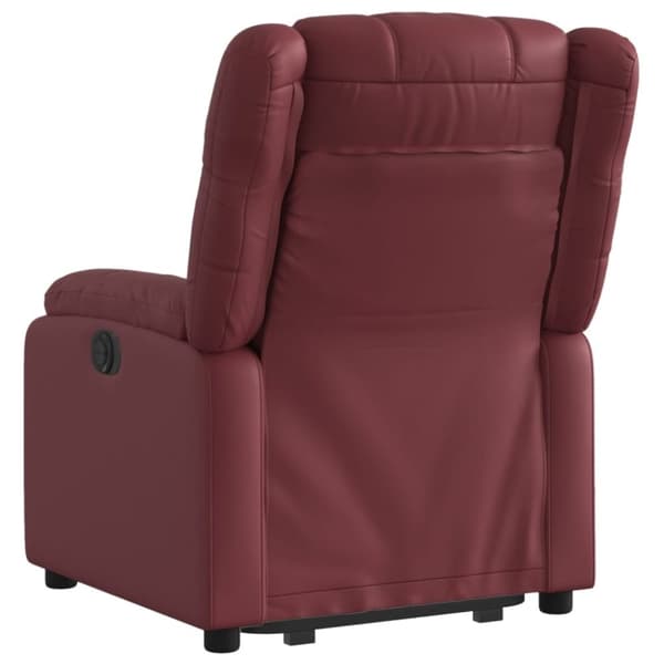 vidaXL Reclinerfåtölj med uppresningshjälp vinröd konstläder