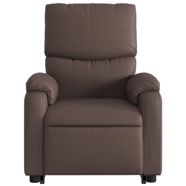 vidaXL Reclinerfåtölj med uppresningshjälp brun konstläder