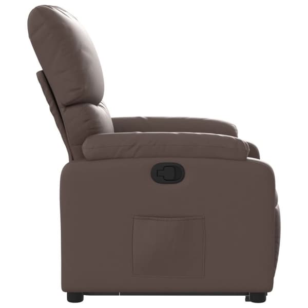 vidaXL Reclinerfåtölj med uppresningshjälp brun konstläder