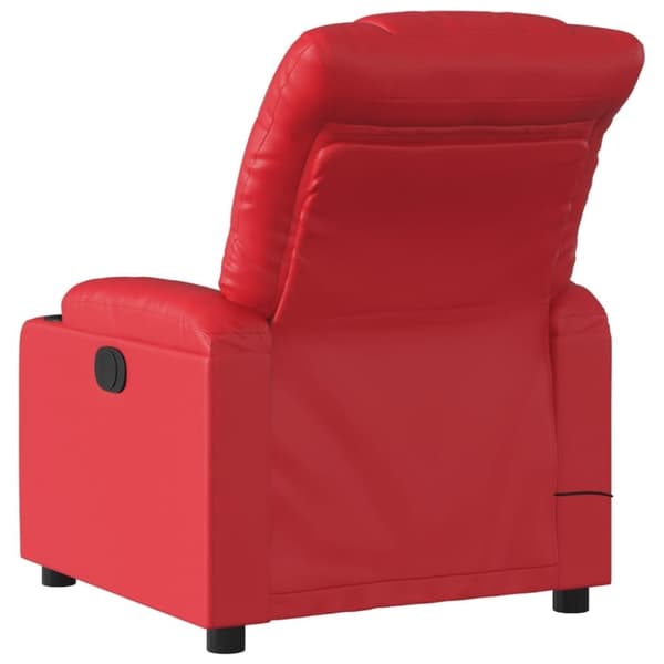vidaXL Elektrisk massagefåtölj röd konstläder