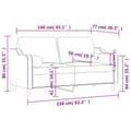 Miniatyrbillede 8 af 8: vidaXL 2-personers sofa med pyntepuder 140 cm stof lysegul