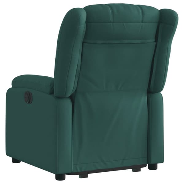 vidaXL Reclinerfåtölj med uppresningshjälp mörkgrön tyg