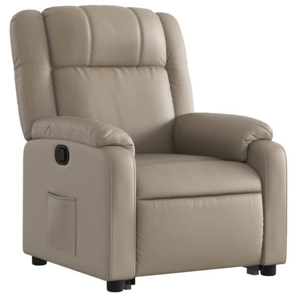vidaXL Reclinerfåtölj med uppresningshjälp cappuccino konstläder