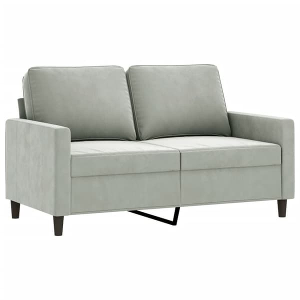 vidaXL sofasæt 4 dele med puder velour lysegrå
