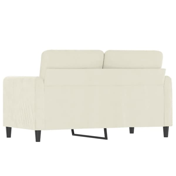 vidaXL 2-sitssoffa gräddvit 120 cm sammet