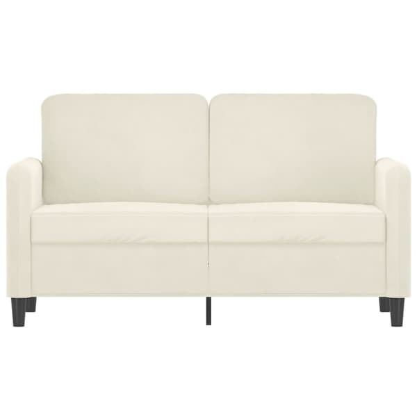 vidaXL 2-sitssoffa gräddvit 120 cm sammet