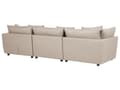 Miniatyrbillede 5 af 11: Sofa Beige Polyester 3 Personers Tyk Polstret Dyb Blød Stofsofa med Fodskammel til Stuen Moderne Inspiration Stue Møbel Moderne