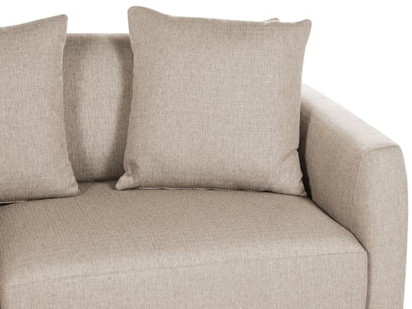 Sofa Beige Polyester 3 Personers Tyk Polstret Dyb Blød Stofsofa med Fodskammel til Stuen Moderne Inspiration Stue Møbel Moderne