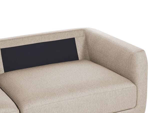 Sofa Beige Polyester 3 Personers Tyk Polstret Dyb Blød Stofsofa med Fodskammel til Stuen Moderne Inspiration Stue Møbel Moderne