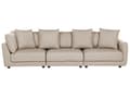 Miniatyrbillede 1 af 11: Sofa Beige Polyester 3 Personers Tyk Polstret Dyb Blød Stofsofa med Fodskammel til Stuen Moderne Inspiration Stue Møbel Moderne