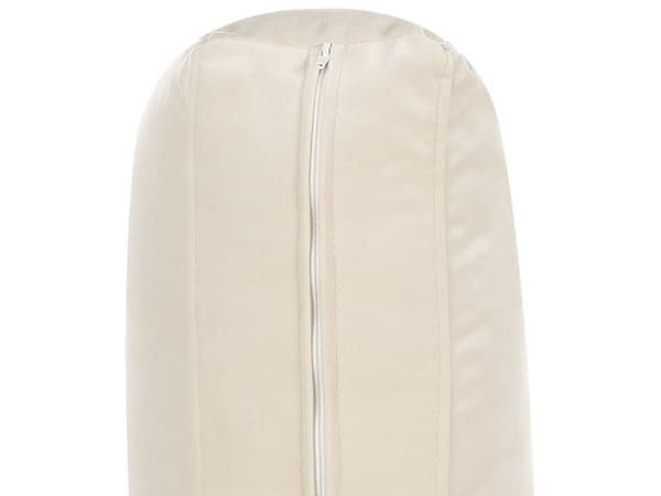 Hjørnesofa lys beige 4-personers fløjlspolstring aluminiumsben hynder moderne retro