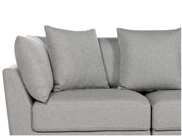 Sofa Grå Polyester 3 Personers Tyk Polstret Dyb Blød Stofsofa med Fodskammel til Stuen Moderne Inspiration Stue Møbel Moderne