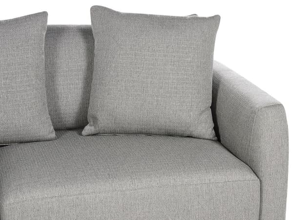 Sofa Grå Polyester 3 Personers Tyk Polstret Dyb Blød Stofsofa med Fodskammel til Stuen Moderne Inspiration Stue Møbel Moderne