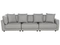 Miniatyrbillede 1 af 11: Sofa Grå Polyester 3 Personers Tyk Polstret Dyb Blød Stofsofa med Fodskammel til Stuen Moderne Inspiration Stue Møbel Moderne